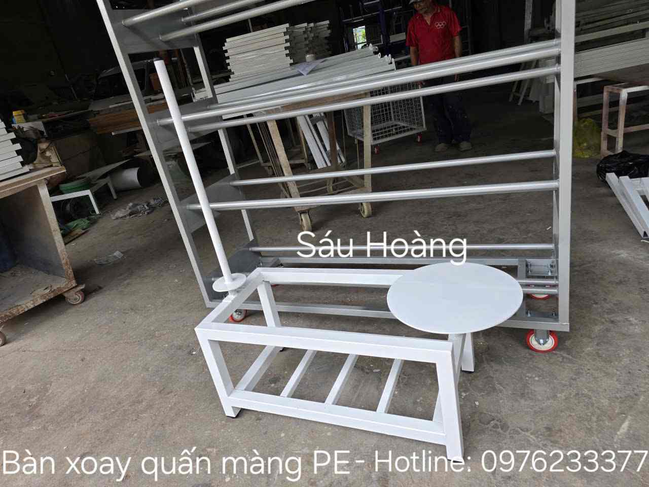 bàn xoay quấn màng pe